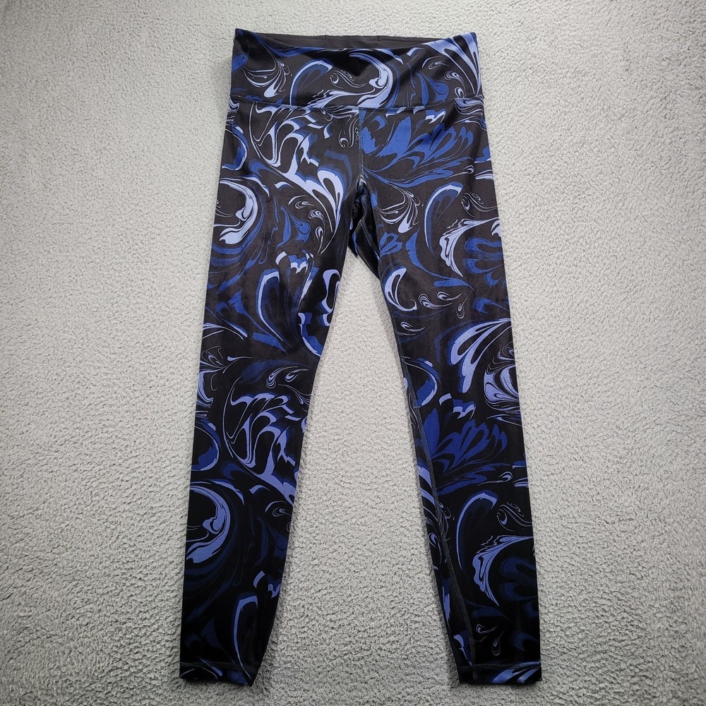 ATHLETA Pant Size LARGE Elation Velvet Blue Marble Activewear‎ Leggings
